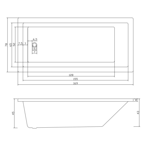 Insert/Island  Bathtub - SB1690 - Image 2