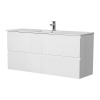 Cabinet with  Double Bowl Ceramic Top - RIVA1521W-DBCT