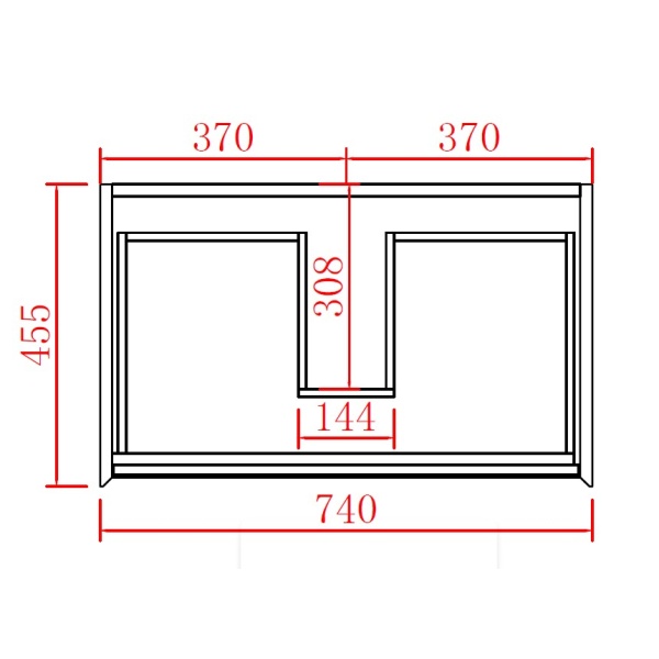 Petra PE Wall Hung Cabinet with ceramic Top (PC7546) 750*460*520mm - PE750WH-CT - Image 4
