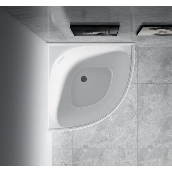 Bella Corner Bath Gloss White / Matte White  Back to Wall Bathtub 975*975*635mm - BL1000-GW - Image 4