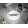 Bella Corner Bath Gloss White / Matte White  Back to Wall Bathtub 975*975*635mm - BL1000-GW