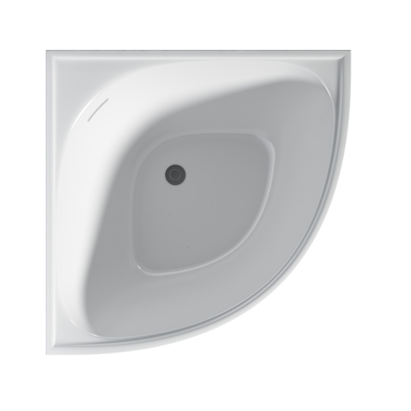 Bella Corner Bath Gloss White / Matte White  Back to Wall Bathtub 975*975*635mm - BL1000-GW - Image 2