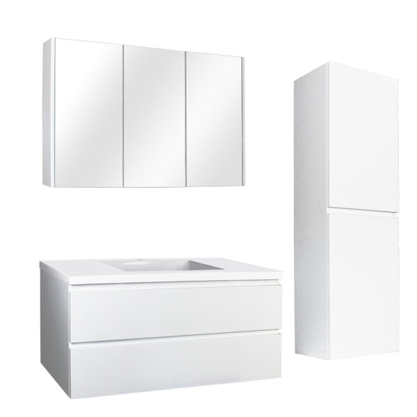 Wall Hung Berge PVC Filmed Color Vanity Matte White 1200L*460D*550H (mm) - Q1246MW - Image 2