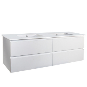 Wall Hung Berge PVC Filmed Color Vanity Matte White 1500L*460D*500H (mm) - Q1546MW