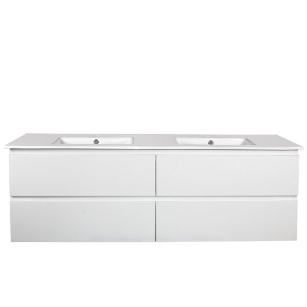 Wall Hung Berge PVC Filmed Color Vanity Matte White 1500L*460D*500H (mm) - Q1546MW - Image 2