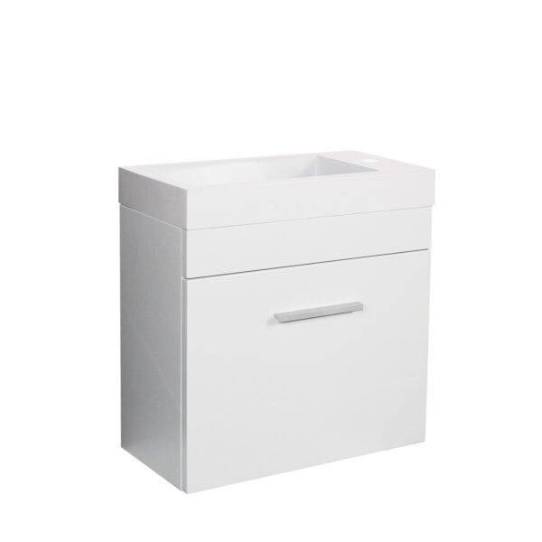 Mini Vanity with Top Matte White  PVC Vacuum Filmed MDF Board 500L*250D*520H (mm) - Q5025MW-CTR