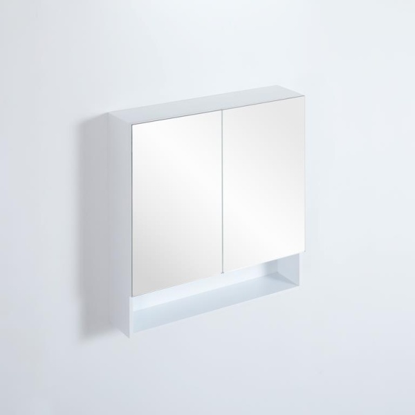 Fremantle Shaving Cabinet, Two Doors, 750*750*155mm, Matte White - FMWSV750
