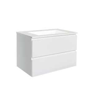 Wall Hung Berge PVC Filmed Color Vanity Matte White  750L*460D*550H (mm) - Q7546MW