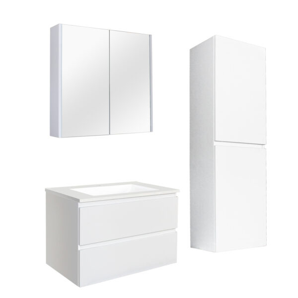 Wall Hung Berge PVC Filmed Color Vanity Matte White  750L*460D*550H (mm) - Q7546MW - Image 2