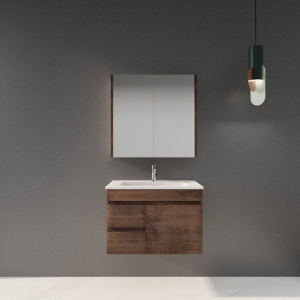 Wall Hung Berge PVC Filmed Color Vanity Dark Oak Wood Grain 590L*450D*500H (mm) - B64W-DO
