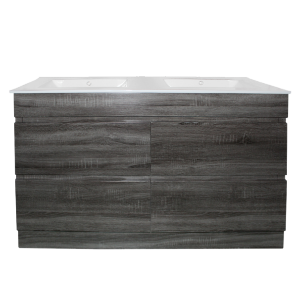 Freestanding Berge PVC Filmed Color Vanity Dark Grey Wood Grain 1190L*460D*830H (mm) - DG1246L