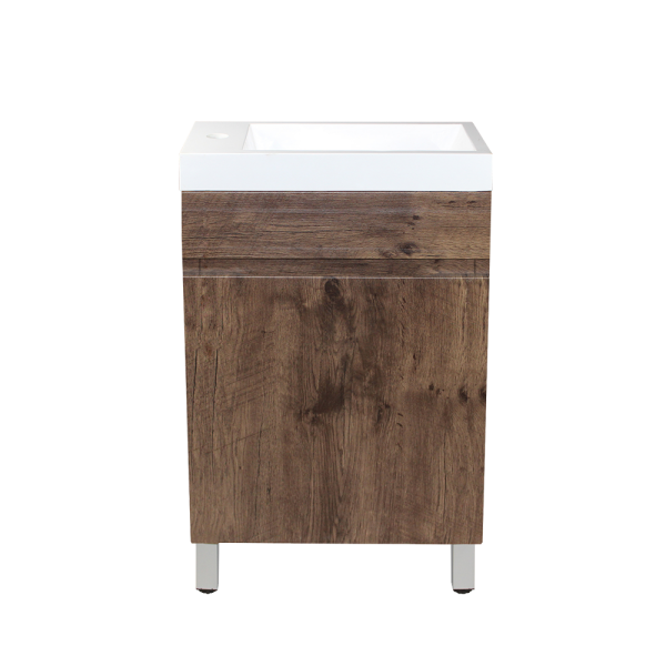 Mini Vanity Dark Oak Wood Grain PVC Vacuum Filmed MDF Board with Ceramic Top 500L*250D*830H (mm) - DO5025LG-CTR