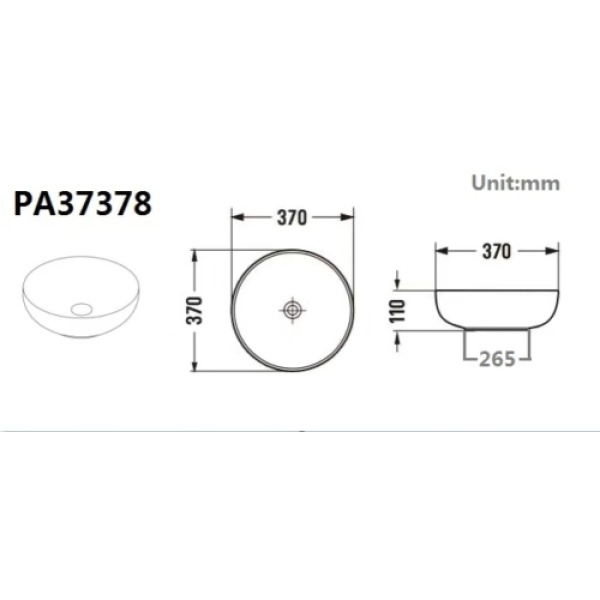 Ronda - Matte White Fine Ceramic Basin - PA37378MW - Image 2