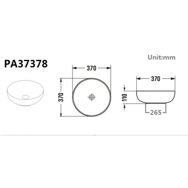 Ronda - Above Counter Basin - PA37378MB - Image 2