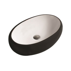Oria - Matte black and white fine ceramic basin - PA6040MBW