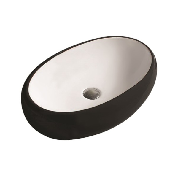 Oria - Matte black and white fine ceramic basin - PA6040MBW