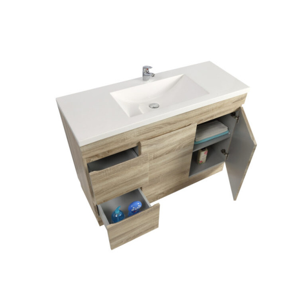 Freestanding  Berge PVC Filmed Color Vanity  White 1190L*450D*830H (mm) - B124LL-WO - Image 3