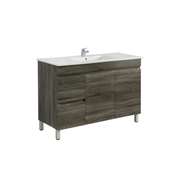 Freestanding  Berge PVC Filmed Color Vanity  Dark Grey 1190L*450D*830H (mm) - B124LL-DG - Image 2