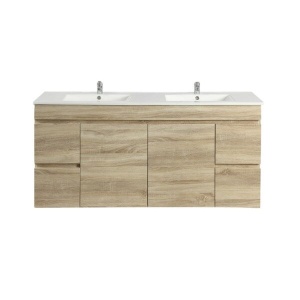 Wall Hung Berge PVC Filmed Color Vanity White Oak  Wood Grain 1490L*450D*500H (mm) - B154W-WO