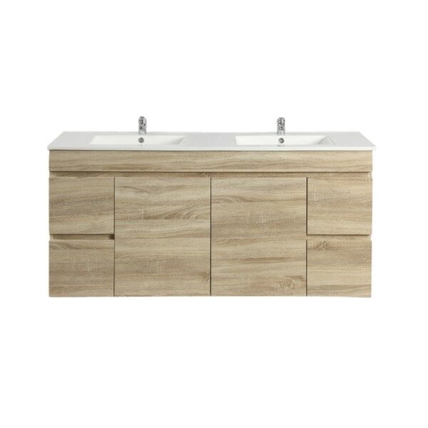 Wall Hung Berge PVC Filmed Color Vanity White Oak  Wood Grain 1490L*450D*500H (mm) - B154W-WO