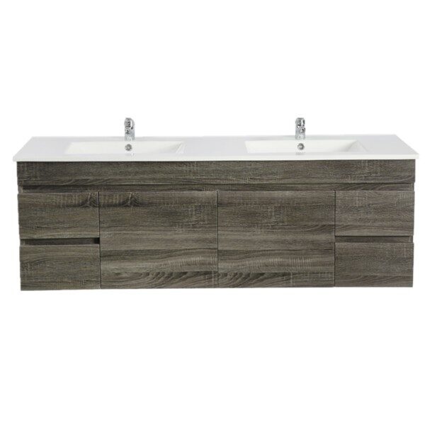 Wall Hung Berge PVC Filmed Color Vanity Dark Grey Wood Grain 1490L*450D*500H (mm) - B154W-DG