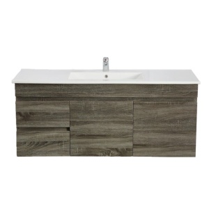 Wall Hung Berge PVC Filmed Color Vanity Dark Grey  Wood GraiC369:C399d 1190L*450D*500H (mm) - B124LW-DG