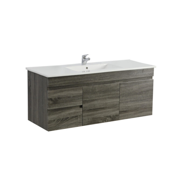 Wall Hung Berge PVC Filmed Color Vanity Dark Grey  Wood GraiC369:C399d 1190L*450D*500H (mm) - B124LW-DG - Image 3