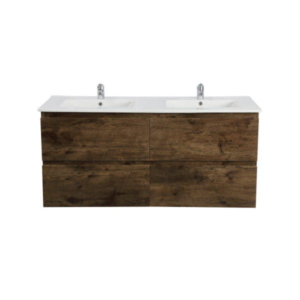 Wall Hung Berge PVC Filmed Color Vanity Dark Oak Wood Grain 1200L*460D*550H (mm) - Q1246D-DO - Image 2