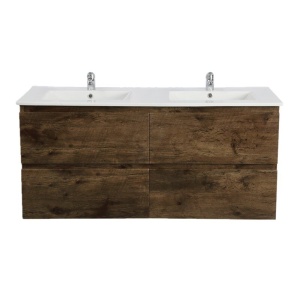 Wall Hung Berge PVC Filmed Color Vanity Dark Oak Wood Grain 1200L*460D*550H (mm) - Q1246D-DO