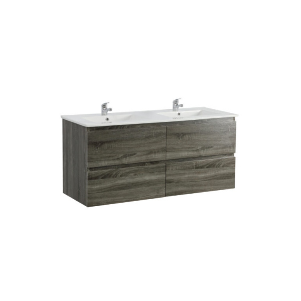 Wall Hung Berge PVC Filmed Color Vanity Dark Grey  Wood Grain 1200L*460D*550H (mm) - Q1246D-DG - Image 2