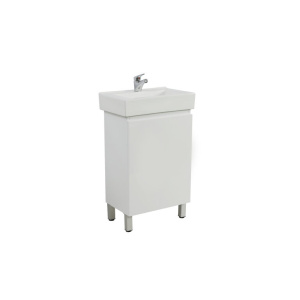 Mini Vanity with Top White High gloss painting PVC  Vanity with Ceramic Top  500*325*850mm - P53LG-CT