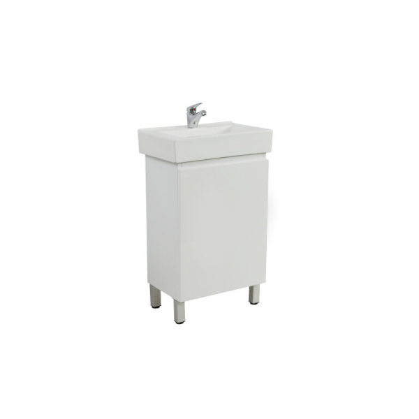 Mini Vanity with Top White High gloss painting PVC  Vanity with Ceramic Top  500*325*850mm - P53LG-CT