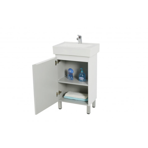 Mini Vanity with Top White High gloss painting PVC  Vanity with Ceramic Top  500*325*850mm - P53LG-CT - Image 2