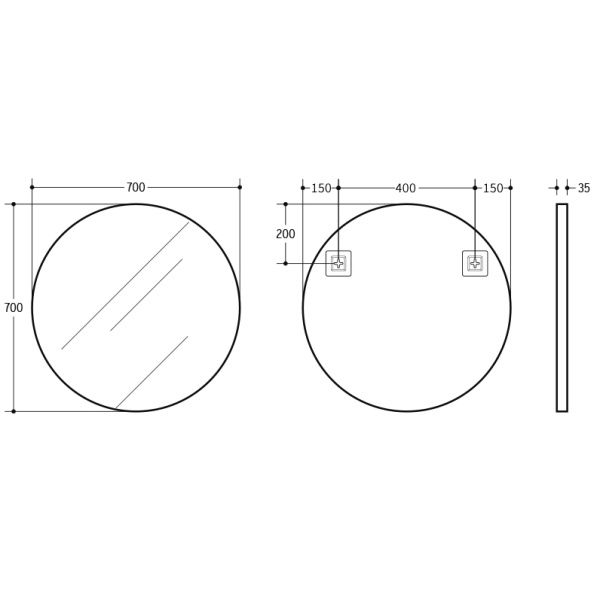 Luna Framed Mirror - Olivia Framed Round Mirror - KR700F-MB - Image 4