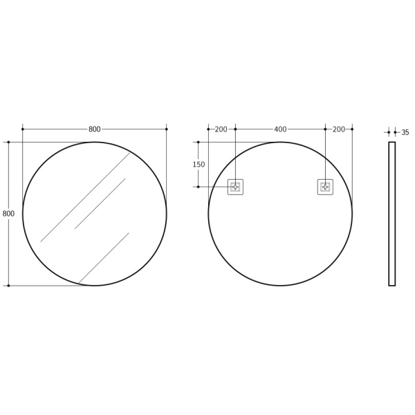 Luna Framed Mirror - Olivia Framed Round Mirror - KR800F-MB - Image 3