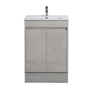 Built-in Kickboard Free Standing Vanity with Built-In Kickboard Concrete Grey 600*460*860mm - NC64KB