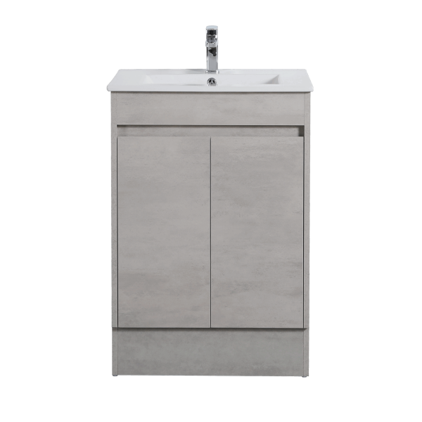 Built-in Kickboard Free Standing Vanity with Built-In Kickboard Concrete Grey 600*460*860mm - NC64KB