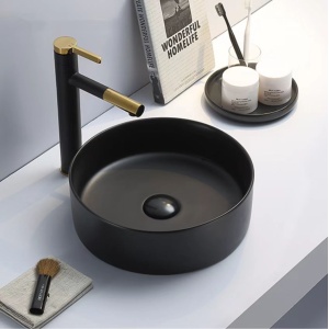 Luna - Matte Black Fine Ceramic Basin - PA3535MB