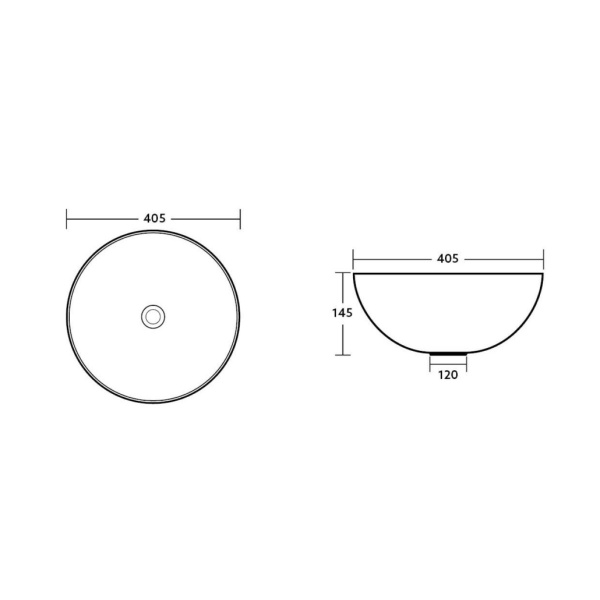 Ronda - Matte Black Fine Ceramic Basin - PA4040MB - Image 2