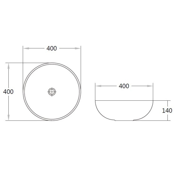 Ronda - Matte Grey Fine Ceramic Basin - PA4040MG - Image 2