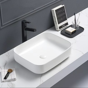 Jasper - Matte White Carrara Fine Ceramic Basin - PA5039MW