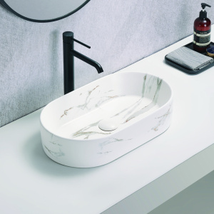 White Carrara Ceramic Basin - PA5230CRA