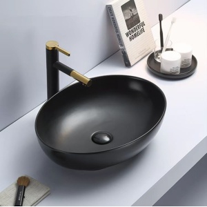 Oria - Matte Black Fine Ceramic Basin - PA5239MB