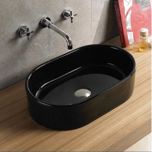 Olivia - Gloss Black Above Counter Art Basin - PA5535B