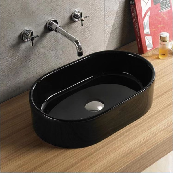 Olivia - Gloss Black Above Counter Art Basin - PA5535B