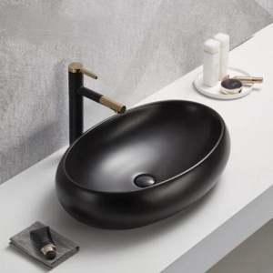 Oria - Above counter basin Matt Black fine ceramic - PA6040MB
