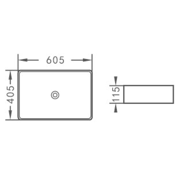Jasper - Ultra Slim Fine Ceramic Above Counter Basin - PA6140 - Image 2