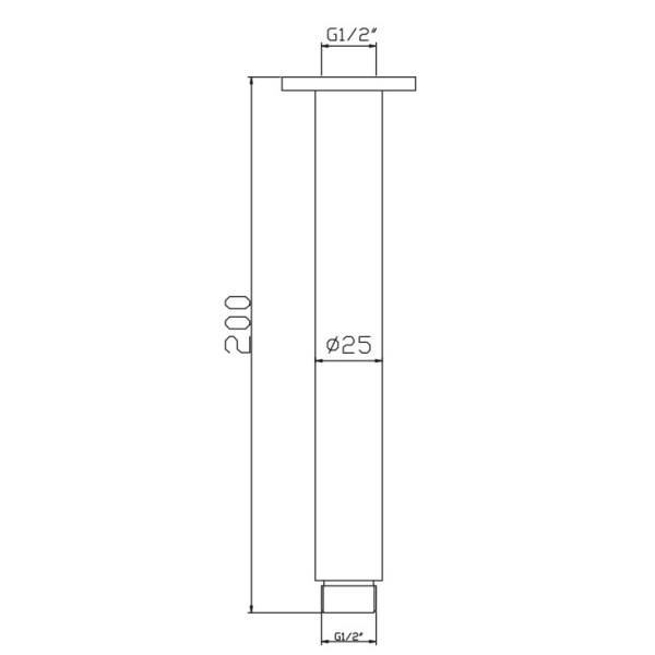 Shower Arm - Round Ceiling Arm - CH0120.SA (400mm) - Image 2