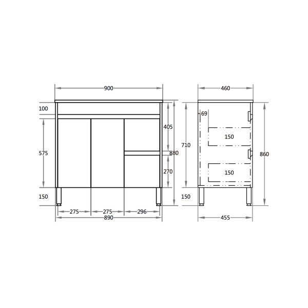 Polar - Poly White Vanities - P154DWH - Image 2