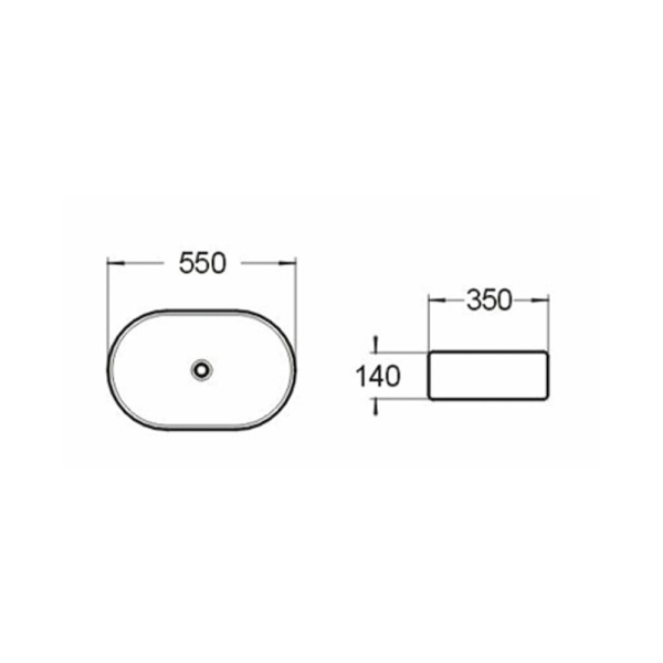 Olivia - Gloss Black and White Above Counter Art Basin - PA5535BW - Image 2